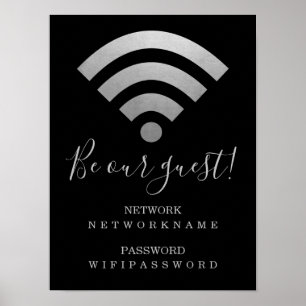 Póster Contraseña de Wifi y red personalizada