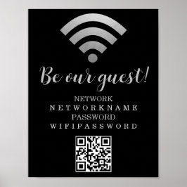 Póster Contraseña de Wifi y red personalizada