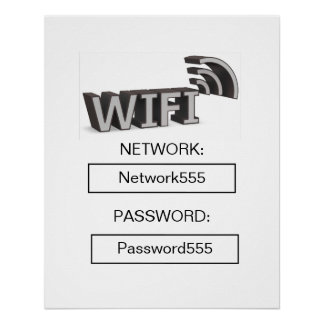 Póster Contraseña Wifi Negocios Moderna 