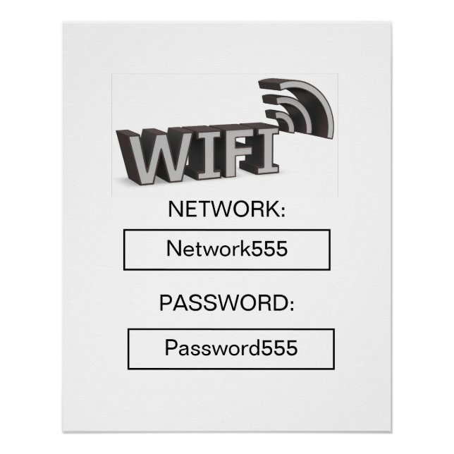 Póster Contraseña Wifi Negocios Moderna  (Anverso)