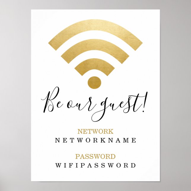 Póster Contraseña Wifi y Red Personalizadas (Frente)
