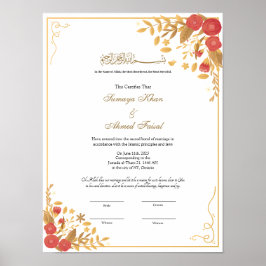 Póster contrato de marco botánico nikkah