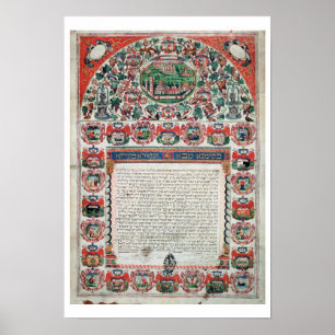 Póster Contrato de matrimonio judío (vellum)