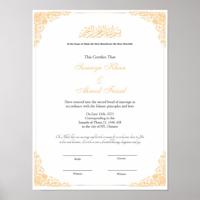 plantilla de certificado nikah