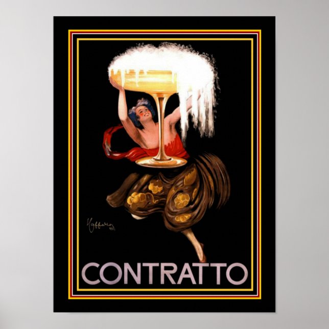 Póster Contratos de Cappiello 12 x 16 Imprimir (Frente)