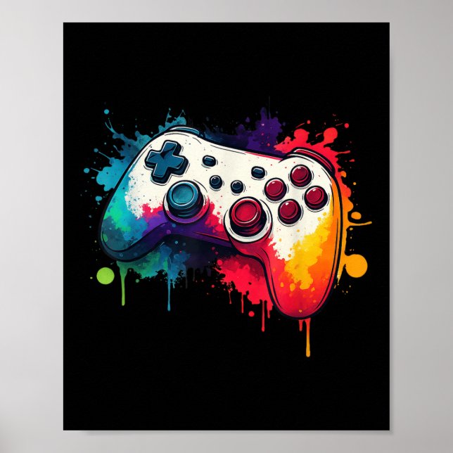 Póster Control All The Things Video Game Controller Gamer (Frente)