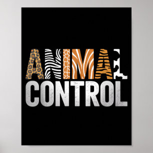 Póster Control de Animales Divertido Zoo Coincidente Hall
