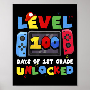 Póster Control De Juego Nivel 100 Días De Desbloqueo De P