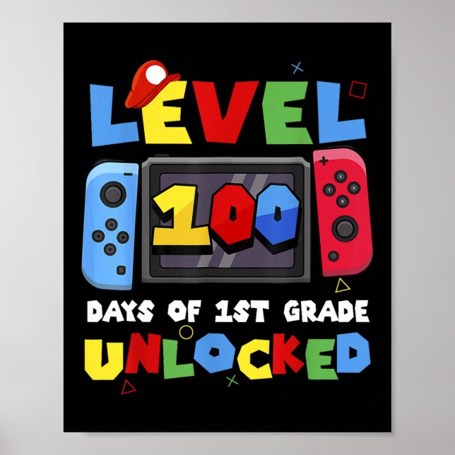 Póster Control De Juego Nivel 100 Días De Desbloqueo De P (Frente)