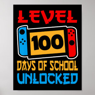 Póster Control De Juegos Nivel 100 Días De Escuela Desblo