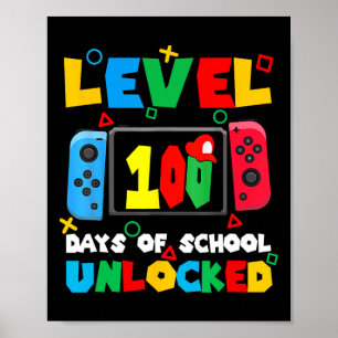 Póster Control De Juegos Nivel 100 Días De Escuela Desblo