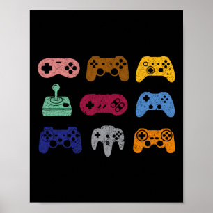 Póster Control de videojuegos Control de consola Retro de