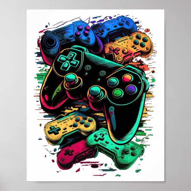 Póster Control del controlador de videojuegos 1 (Frente)