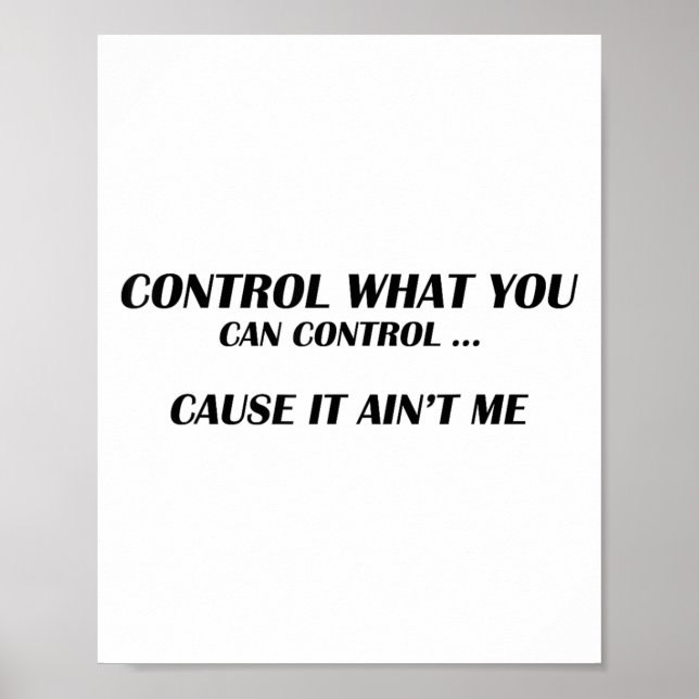 Póster Control What You Can Control Cause It Ain't Me Fun (Frente)