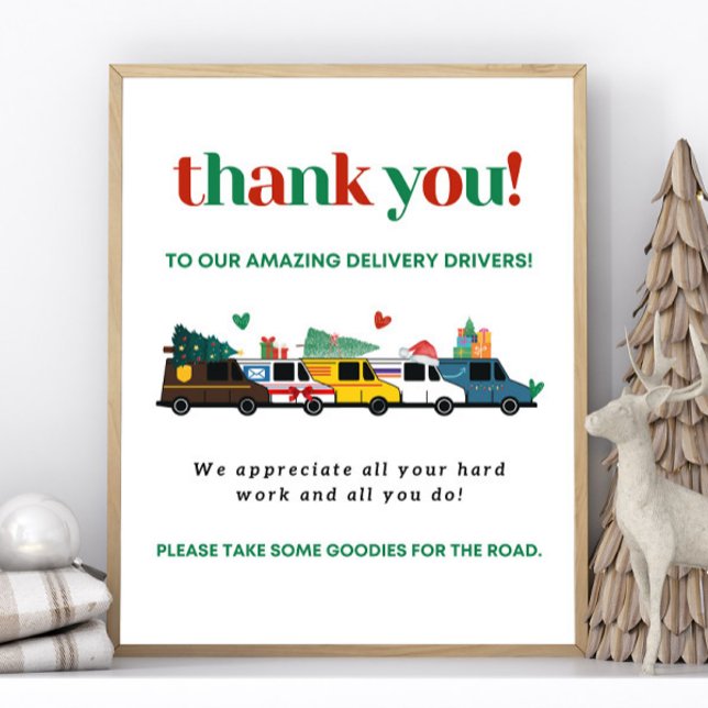 Póster Controlador de entrega de Navidades imprimibles Gr (Printable Instant Download or Shipped to your home.)