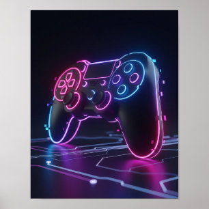 Póster Controlador de juego Cyberpunk