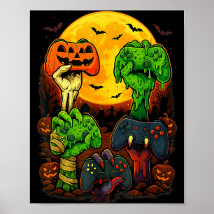 Póster Controlador de juegos de esqueleto zombie momia de