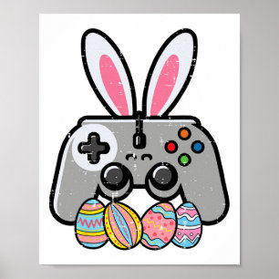 Póster Controlador de juegos de Pascua Bunny Ears Niños Y