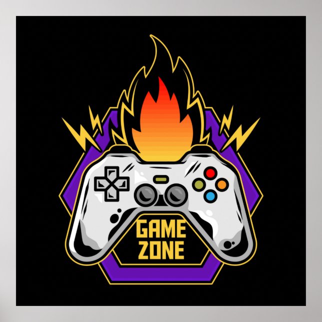 Póster Controlador de juegos de zona de juegos (Frente)