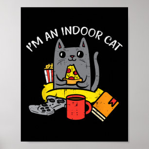 Póster Controlador de juegos para gatos de interior Pizza