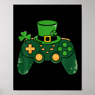 Póster Controlador de juegos para niños día de San Patric