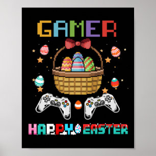 Póster Controlador De Videojuego Basket Gamer Con Huevo D