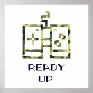 Póster Controlador de Videojuego de Camuflaje Listo para 