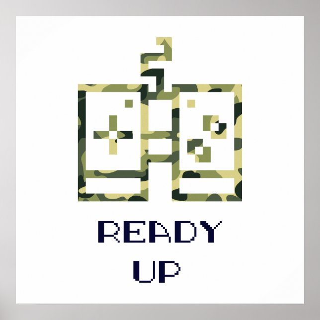 Póster Controlador de Videojuego de Camuflaje Listo para  (Frente)