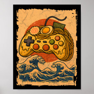 Póster Controlador de videojuego de Ramen