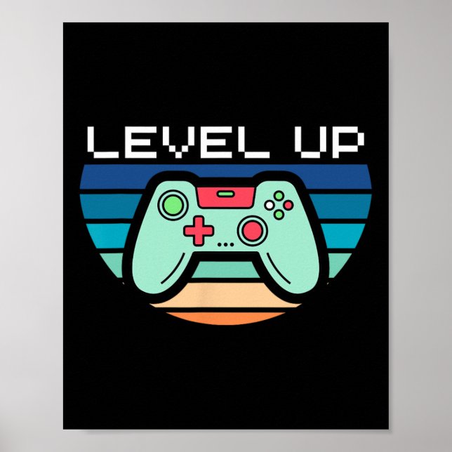 Póster Controlador de videojuegos de nivel (Frente)