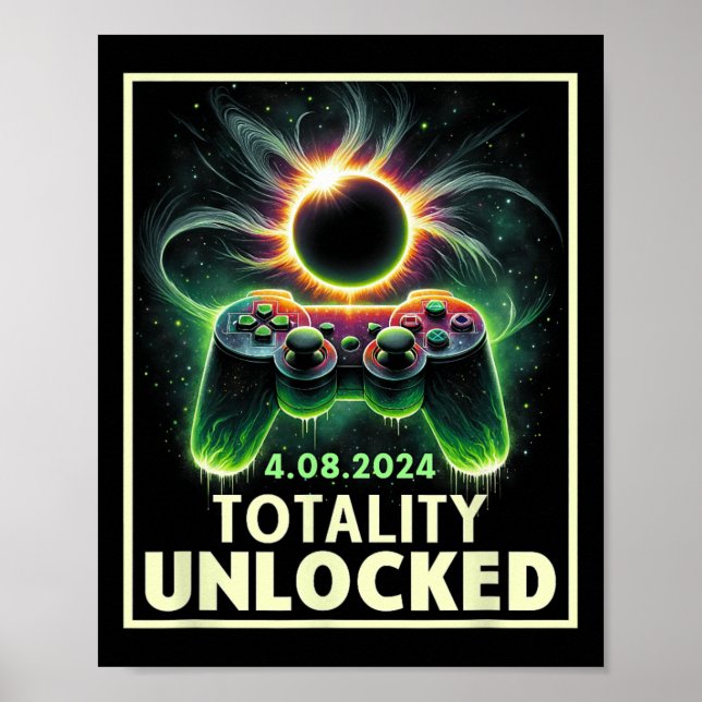 Póster Controlador de videojuegos Eclipse solar total 202 (Frente)