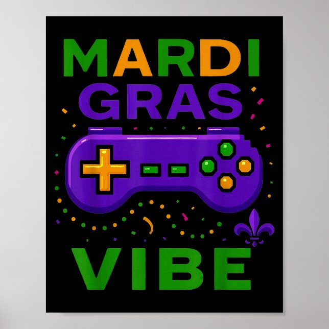 Póster Controlador de videojuegos retro con ambiente de M (Frente)
