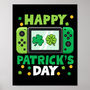 Póster Controlador Día de San Patricio Videojuego Niño