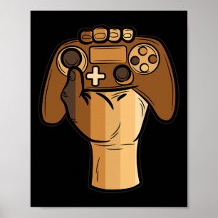 Póster Controlador Fist Black History Blm Gaming Gamer 1