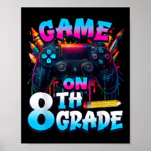 Póster Controlador Juego Encendido Primer Día De Clase 8v