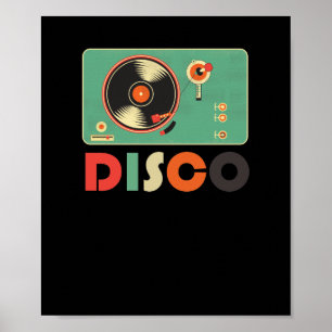 Póster Controladoras de DJ de jockey de disco retro Disco