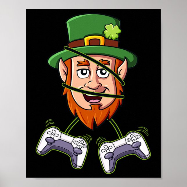 Póster Controladores de videojuegos de St Patricks Day Le (Frente)