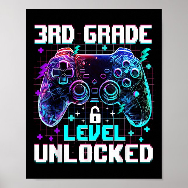 Póster Controller 3rd Grade Level Unlocked First Day Of S (Frente)