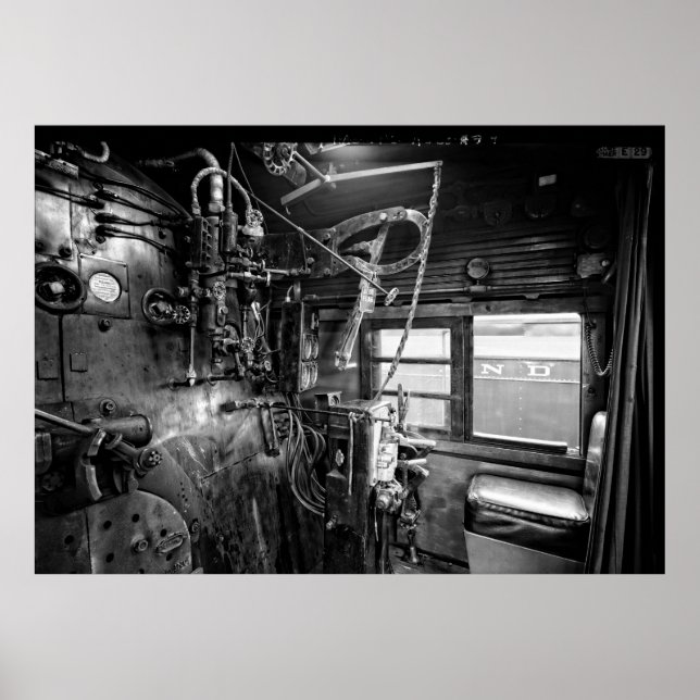 Póster CONTROLS of STEAM LOCOMOTIVE NO. 611 c. 1950 (Frente)