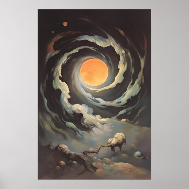 Póster Convergencia celeste - Estrellas cósmicas surreali (Frente)