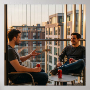 Póster Conversación Balcony Sunset