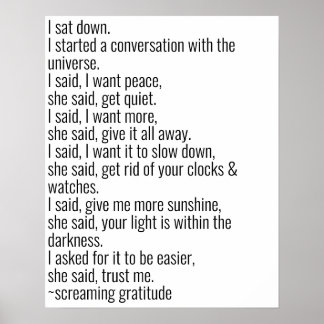 Póster Conversación con el Universo