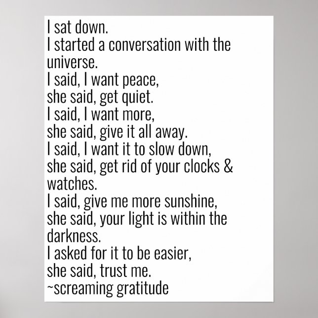 Póster Conversación con el Universo (Frente)