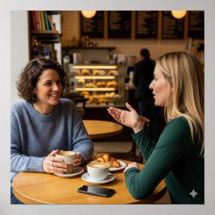 Póster Conversación de Cafe