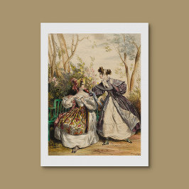 Póster Conversación de damas victorianas en jardines - Vi