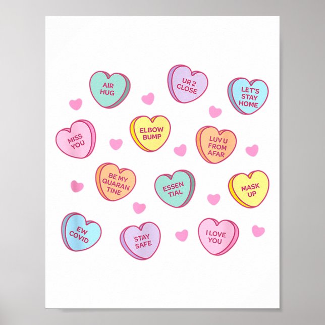 Póster Conversación divertida de caramelos de San Valentí (Frente)