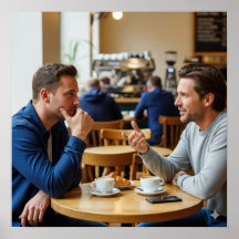 Conversación en un acogedor café
