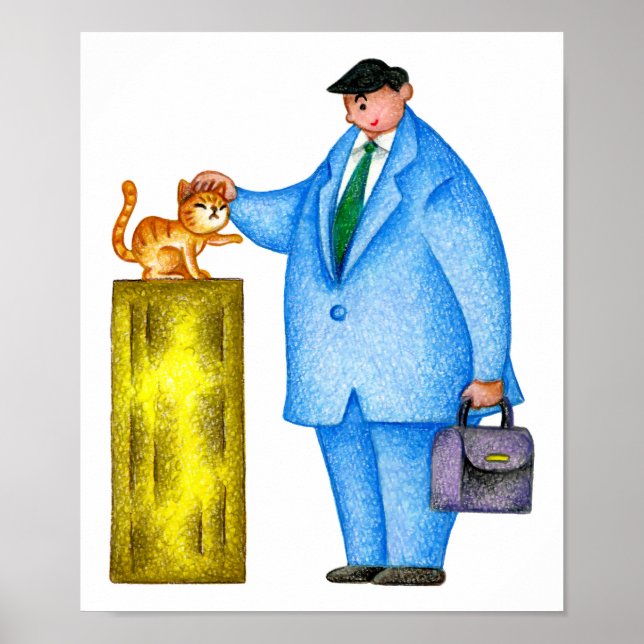 Póster Conversaciones con gatos. Commute relajante. (Frente)