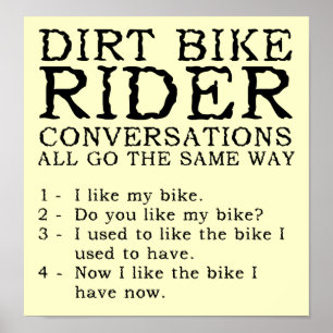 Póster Conversaciones de Moto de Cross divertido cartel s