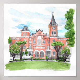 Póster Converse Wilson Hall Watercolor Print